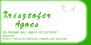 krisztofer agocs business card